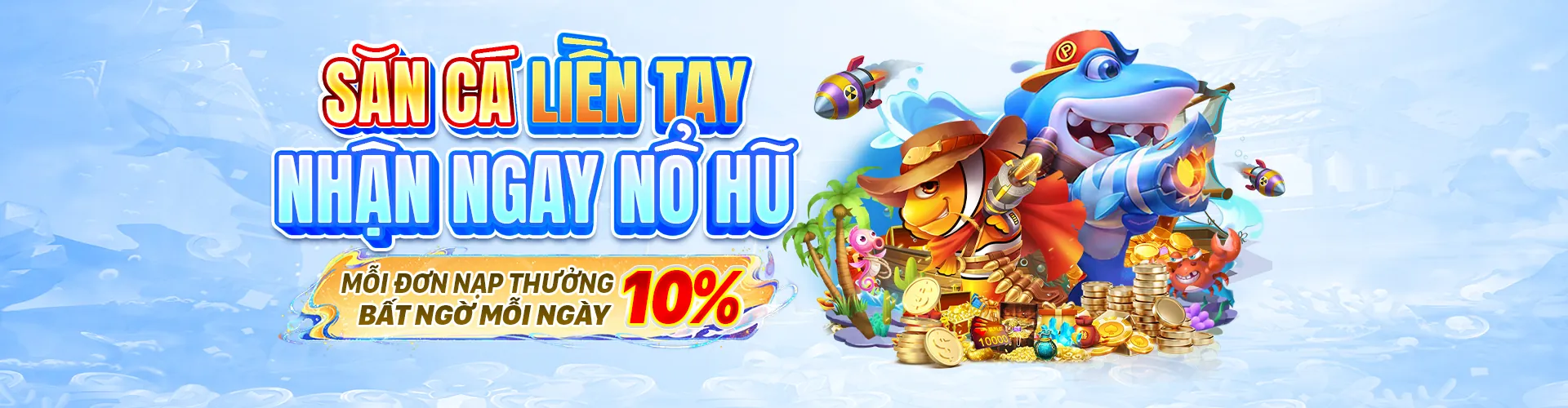 Hình ảnh chính game bắn cá Kubet với đại dương xanh thẳm và nhiều loài cá đầy màu sắc